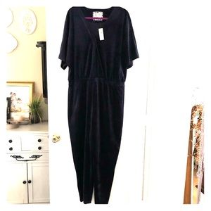 Anthropologie velvet jumpsuit